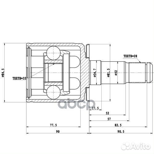 Z87714R Zikmar Шрус Внутренний Mitsubishi Pajer