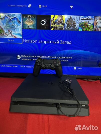 Playstation 4 Slim 1 TB с Топовыми играми