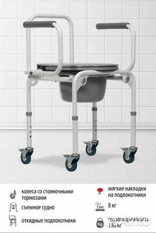 Санитарное кресло на колесах Доставка бесплатно