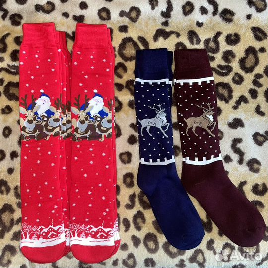 Новогодние носки гольфы