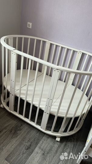 Кроватка трансформер круглая/овальная