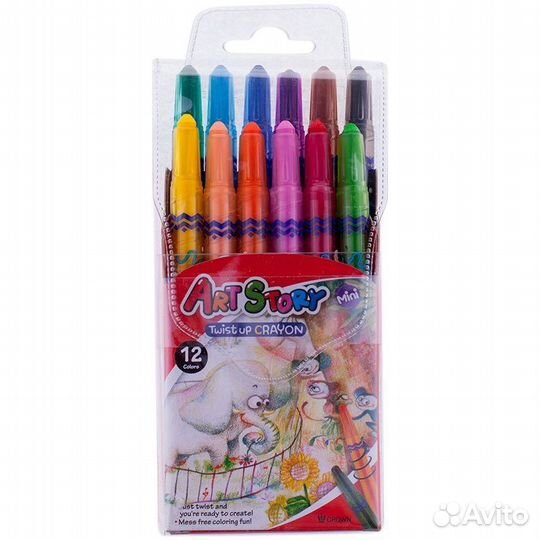 Карандаши восковые Crown ArtStory 12цв тр-1200мр