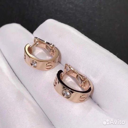 Серьги Cartier Love, золото, бриллианты