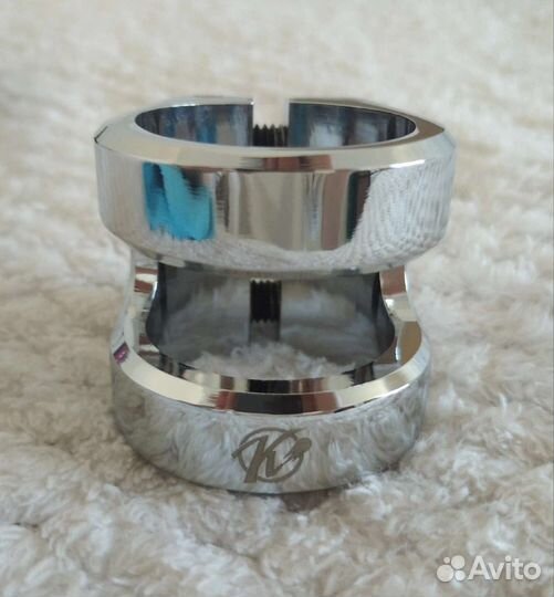 Двойной зажим комета хром для трюкового самоката