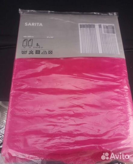 Тюль розовый IKEA