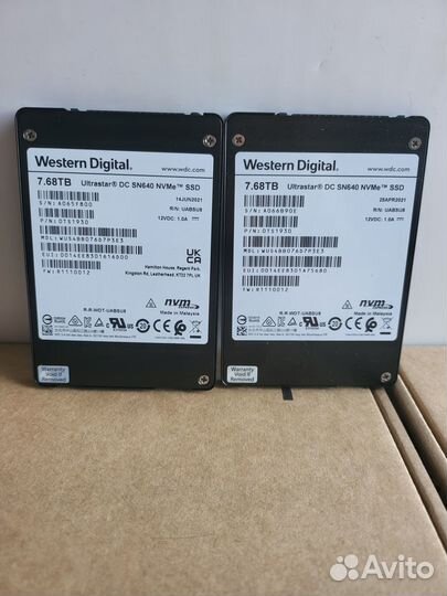 Western Digital Ultrastar DC SN640/SN 640 7.68 Тб