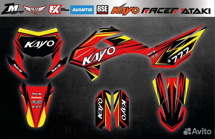 Наклейки на питбайк kayo krz