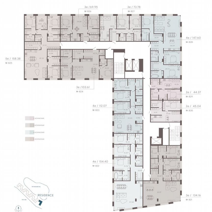 2-к. апартаменты, 70,7 м², 5/8 эт.