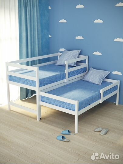 Выдвижная кровать для двоих детей Матрешка