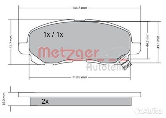 Колодки тормозные передние