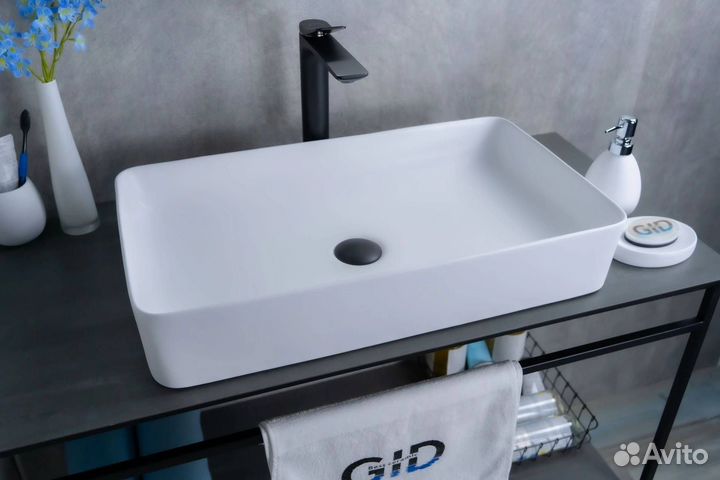 Раковина Gid Geométrico Wm9396 51189 белая матовая, 60x34x11