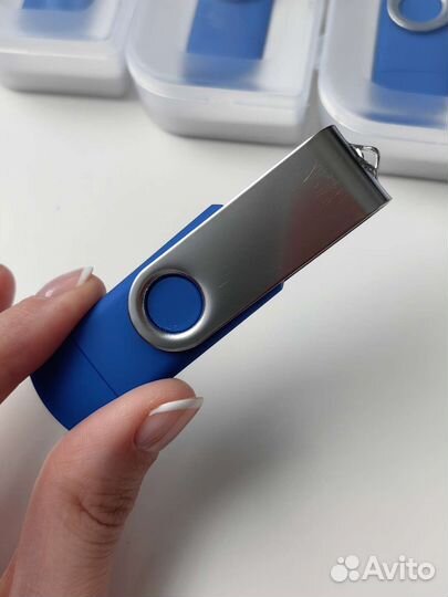 Флеш-накопитель USB OTG Type C 32 GB, синий