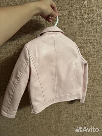 Кожанка косуха детская розовая