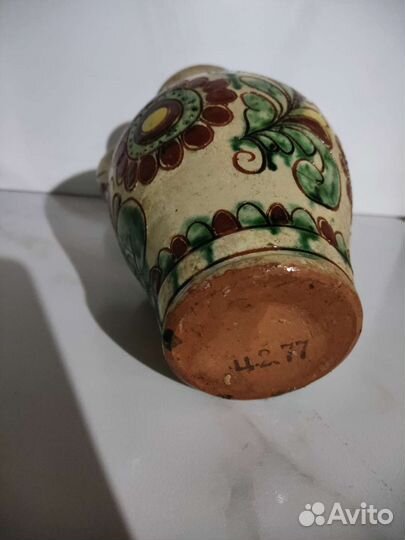 Глиняный кувшин СССР Гуцульская керамика