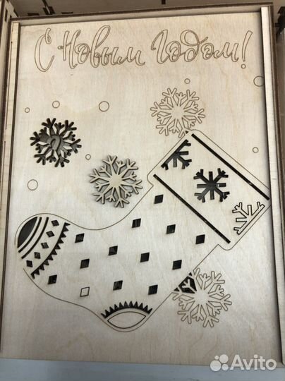 Большие наборы елочных деревянных игрушек