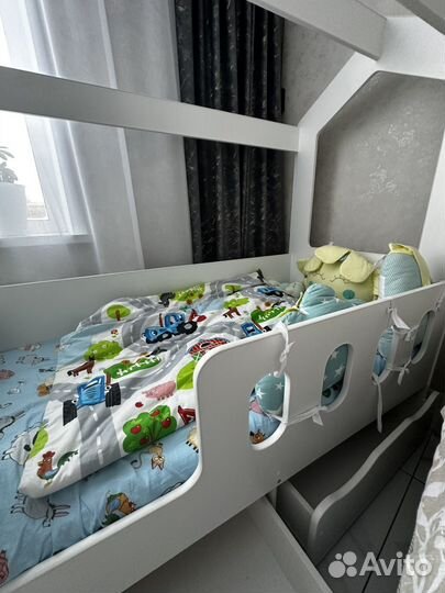 Детская кровать от 3 лет домик