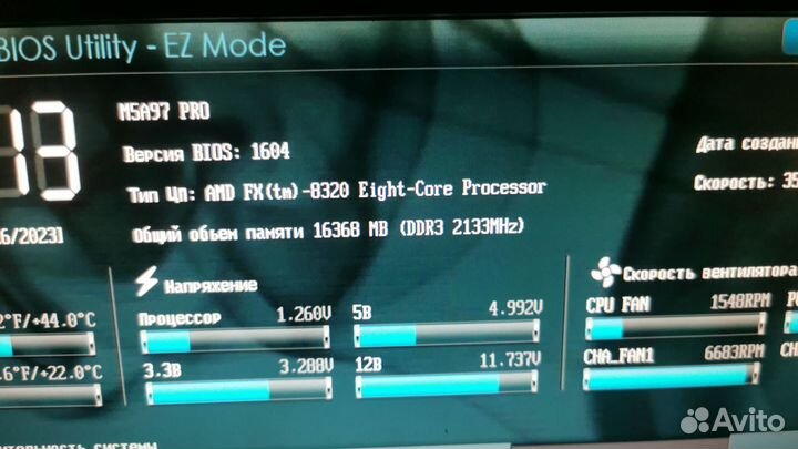 Материнская плата asus m5a97 pro, Fx 8320, 16гб