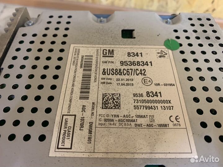 Магнитола шевроле круз/авео без usb на запчасти