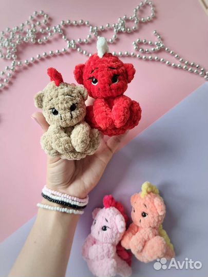 Вязаные драконы, брелки