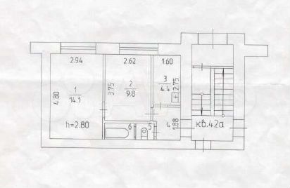 2-к. квартира, 34,2 м², 1/4 эт.