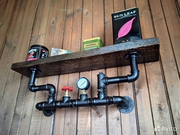 Полка из водопроводных труб в стиле Лофт, Стимпанк