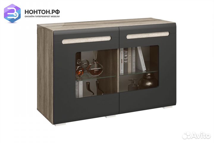 Комод Наоми со стеклом дуб каньон / графит