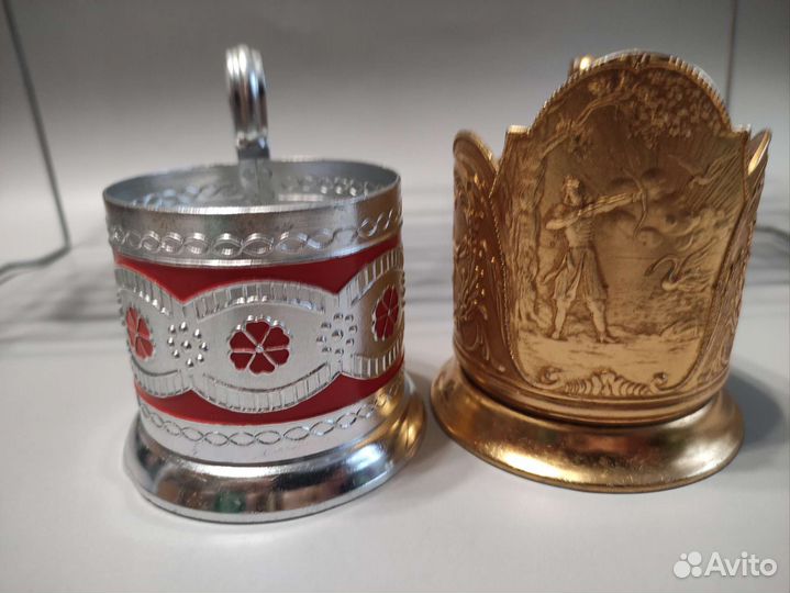 Подстаканники СССР, цветная роспись