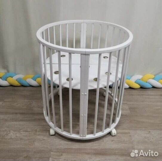 Кроватка трансформер 7 в1 Mika ART круглые ламели