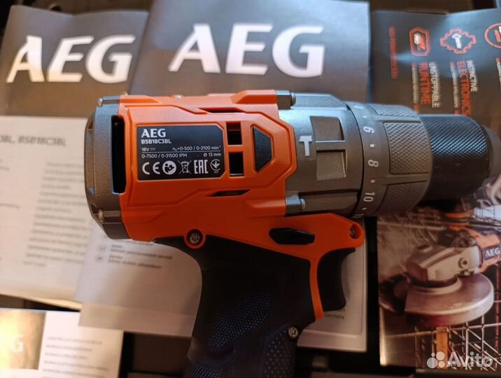 Дрель-шуруповерт AEG 18В BSB18C3BL новая аккумулят