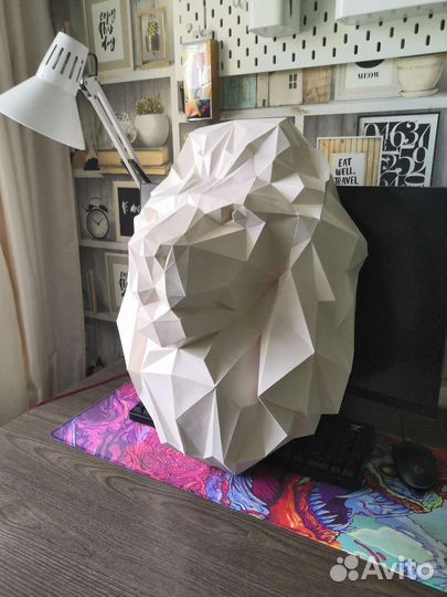 Лев papercraft голова льва из бумаги декор