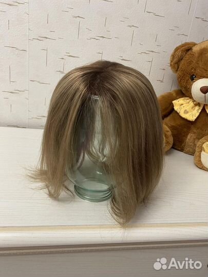 Парик накладка из натуральных волос новая