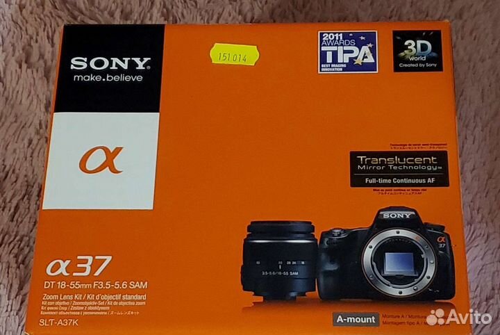 Фотоаппарат sony alpha 37