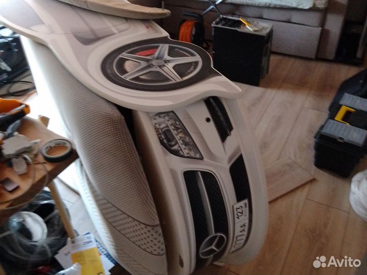 Кровать-машина Мерседес с подсветкой и пультом