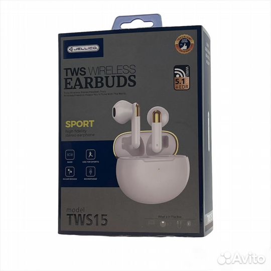 TWS bluetooth гарнитура jellico TWS15 White