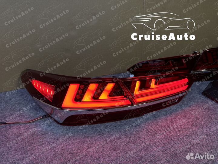 Задние фонари Camry 70 LED стиль Lexus красные