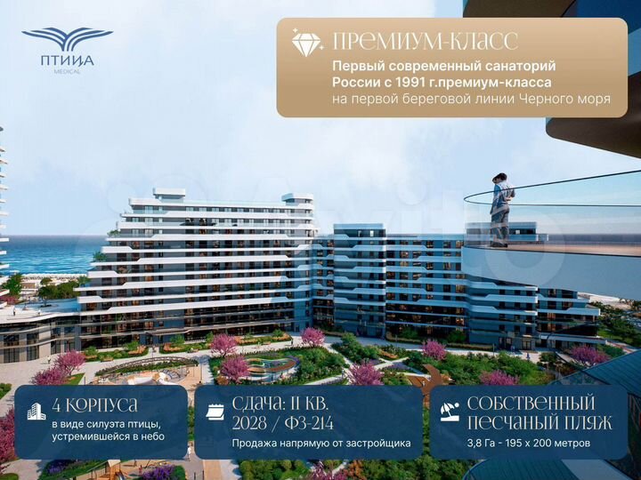 Апартаменты-студия, 28,5 м², 6/8 эт.