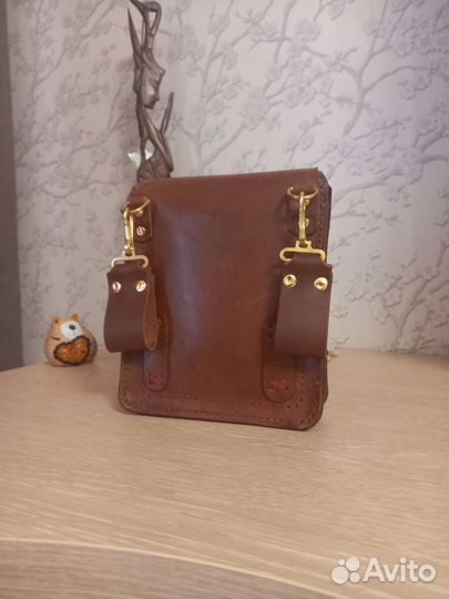 Барсетка кожаная мужская новая