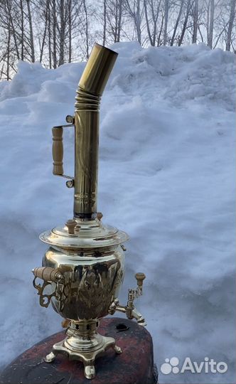 Самовар на дровах латунный 3 литра
