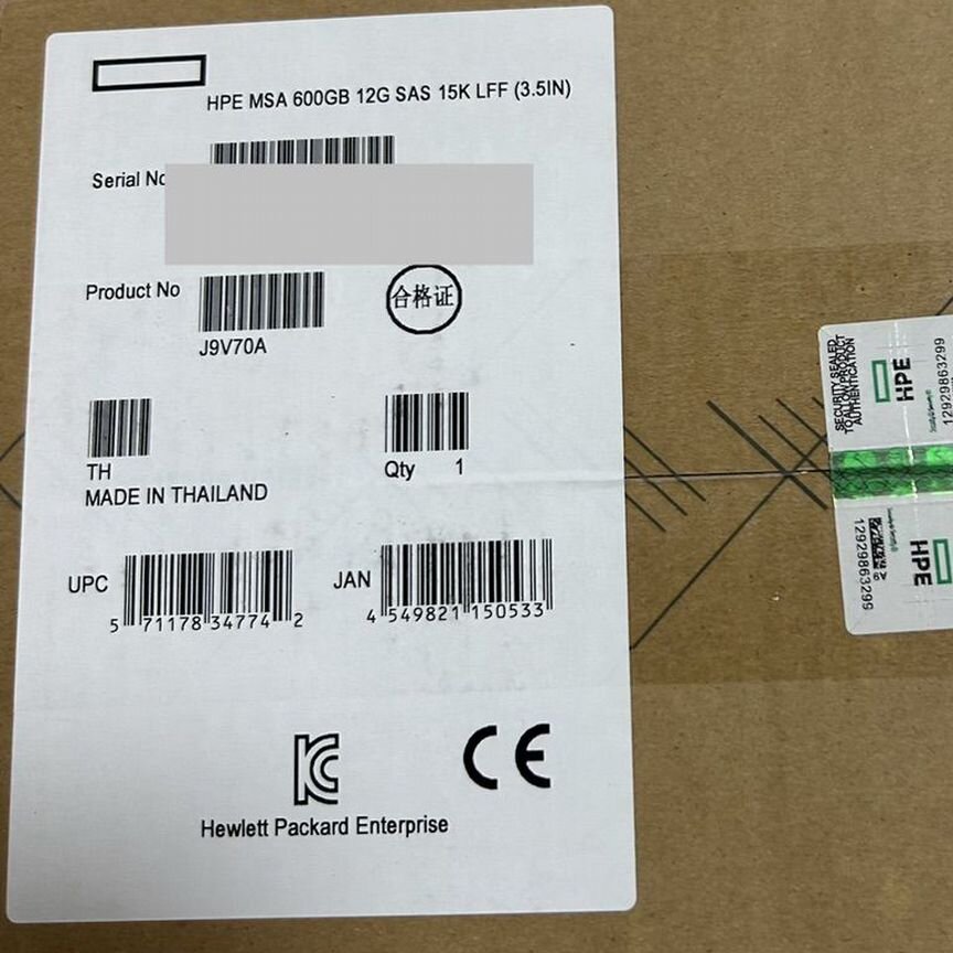 [J9V70A] Жесткий Диск Hp 600gb 787656-001 Msa J9v70a