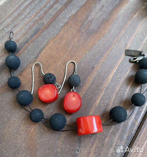 Набор серьги и браслет