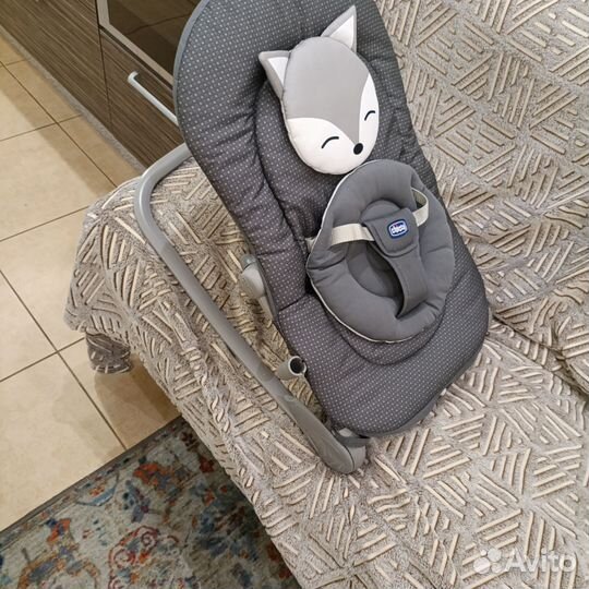 Шезлонг chicco balloon foxy 0-18 кг серая