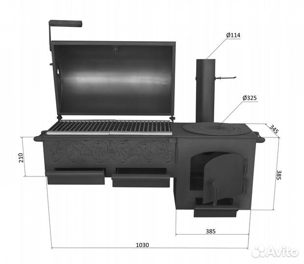 Мангал, печь под казан, пкм-смокер с подставкой