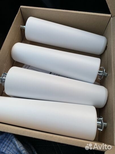 Мебельные ножки массив белые 15 см