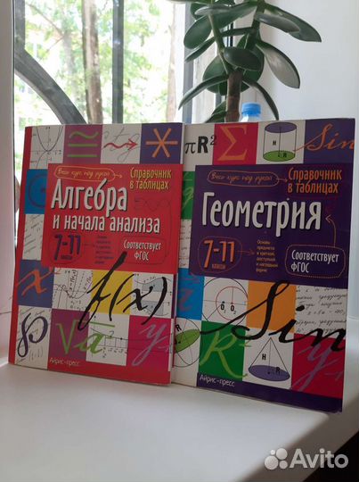 Справочник в таблицах по алгебре и геометрии