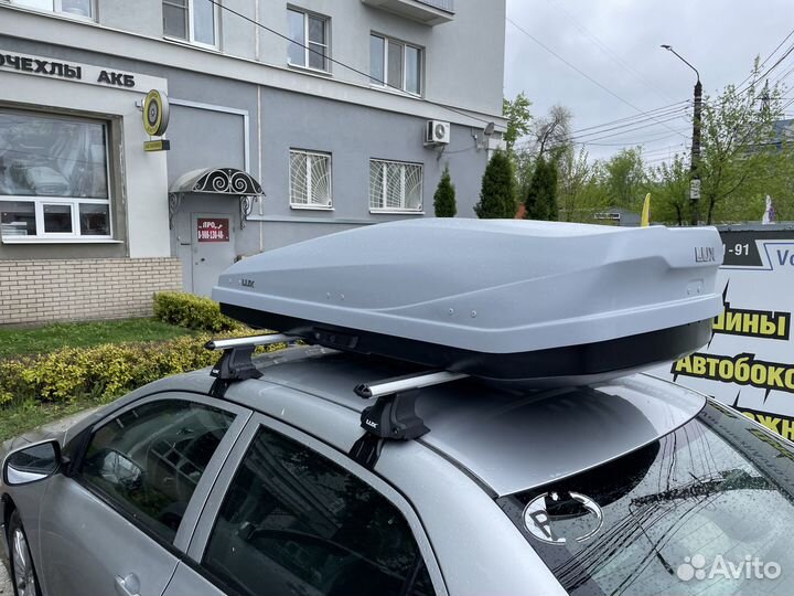 Автобокс LUX irbis 450L серый матовый на Corolla