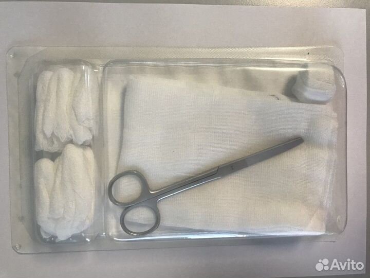Наборы стерильные: пинцет, скальпель, ножницы