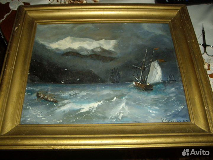 Картина маслом море