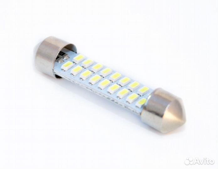 Светодиод 12vT11x41 AC 18SMD белый удлин