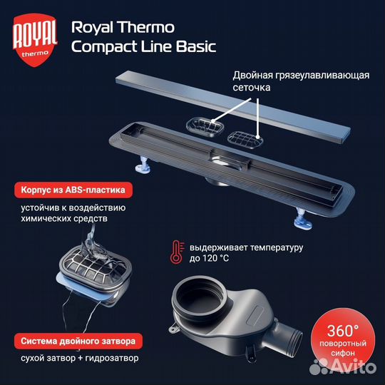 Лоток душ. 700мм Royal Thermo Compact Line Basic