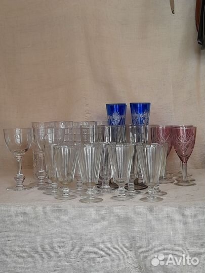 Винтаж лафитники бокалы фужеры СССР богемия